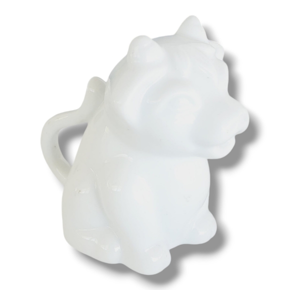 Cordon Bleu Cow Creamer White Porcelain Milk Cream Jar Container Vintage Set 2PC - Picture 3 of 6